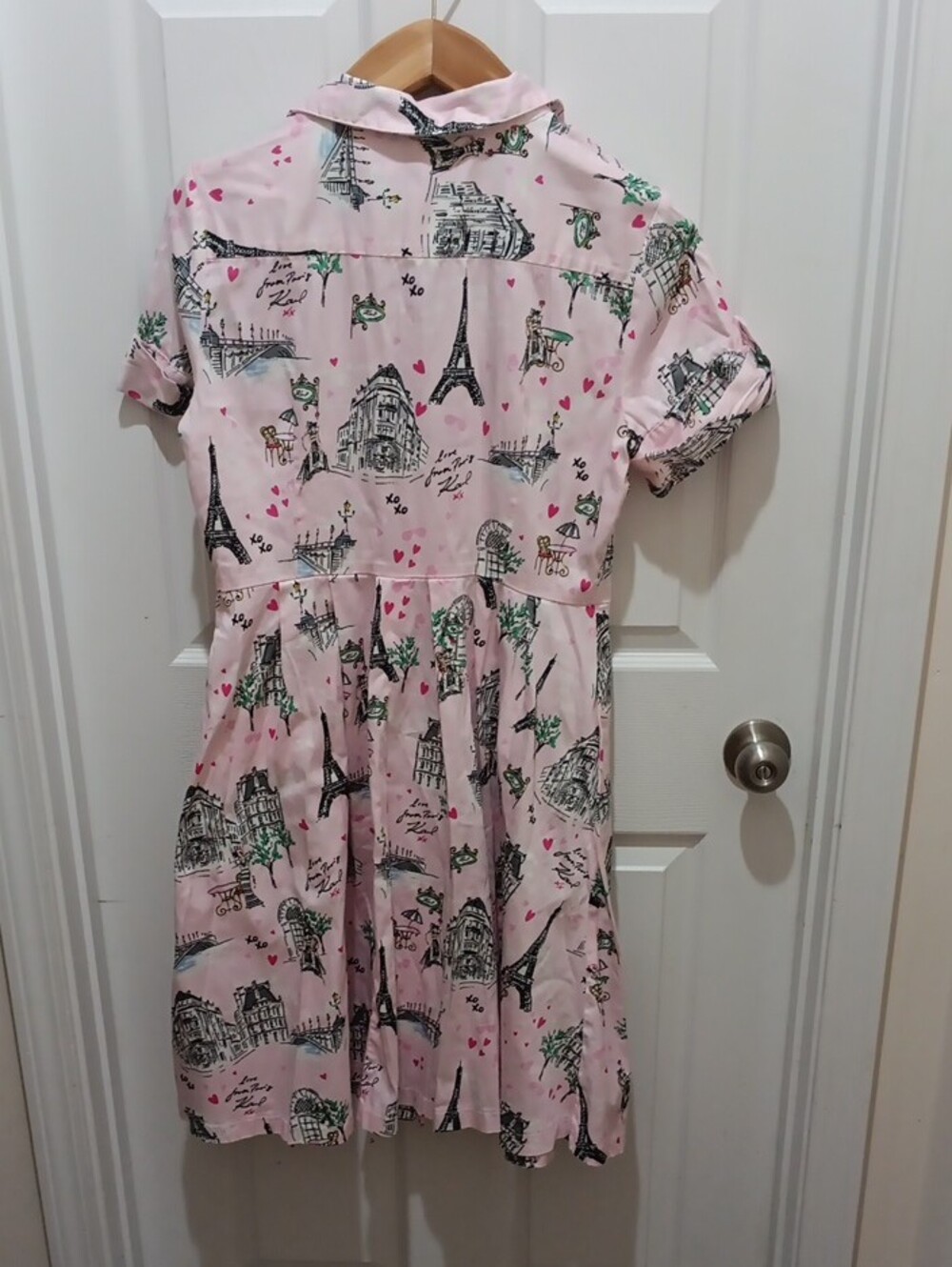 Karl Lagerfeld Pink Paris Landmark Shirt Dress - Picture 3 of 5
